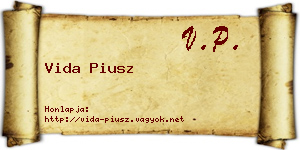 Vida Piusz névjegykártya
